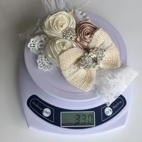 White Lace Baby Girl Headband - Picture 3 of 7